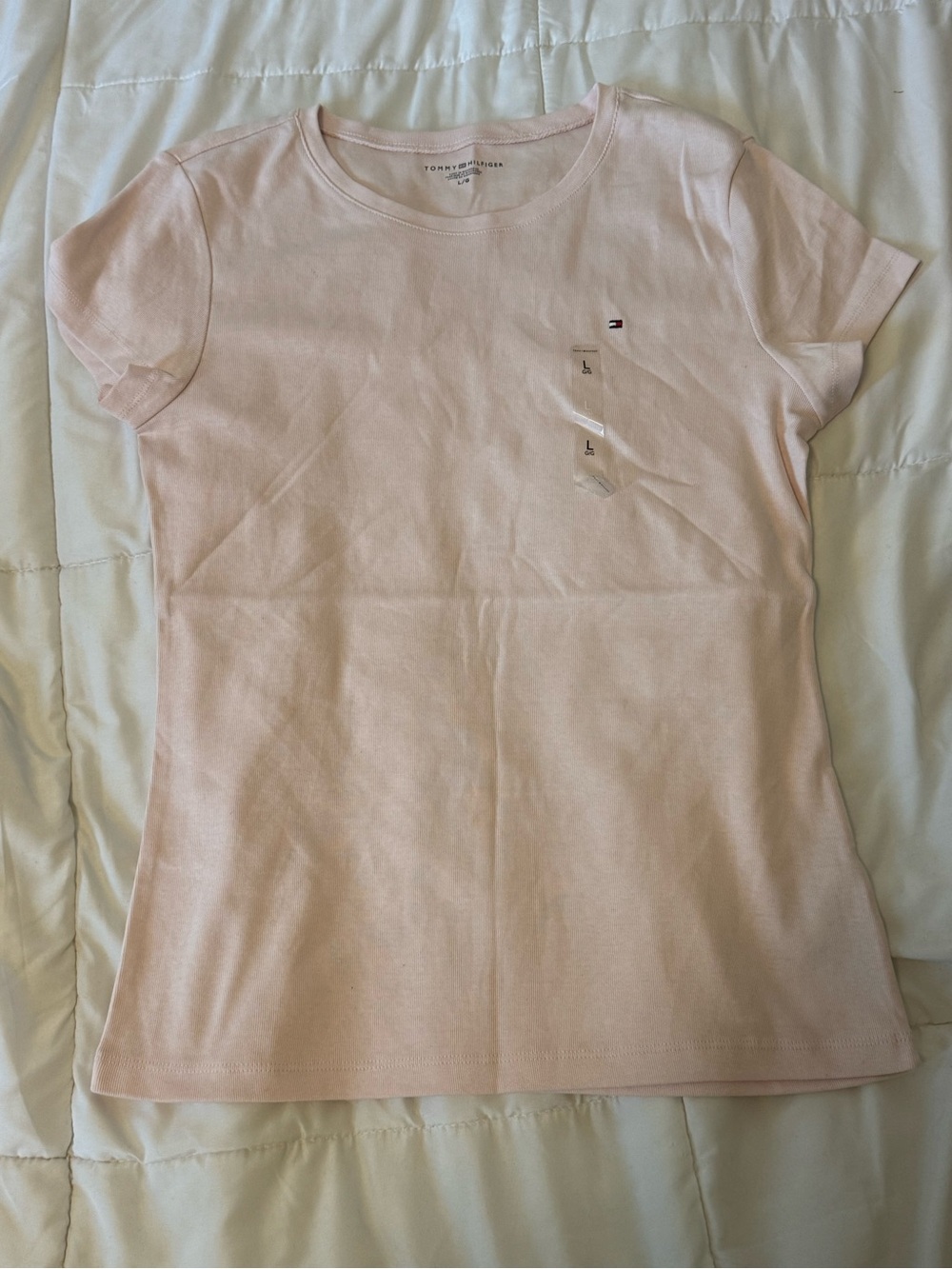 Tommy Hilfiger Women’s Classic Pink Crewneck Tee sz L